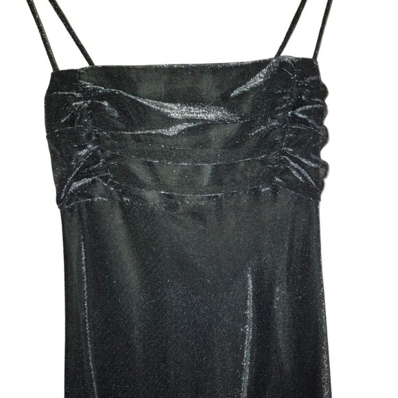 Dark Blue/Silver Shimmer Prom Dress Vintage Jump by Wendye Chaitin - Picture 3 of 5